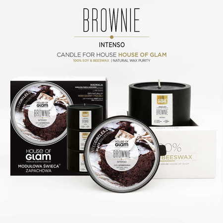 HOUSE OF GLAM® „Brownie Intenso” – Modułowa sojowa świeca o obłędnym czekoladowym zapachu.