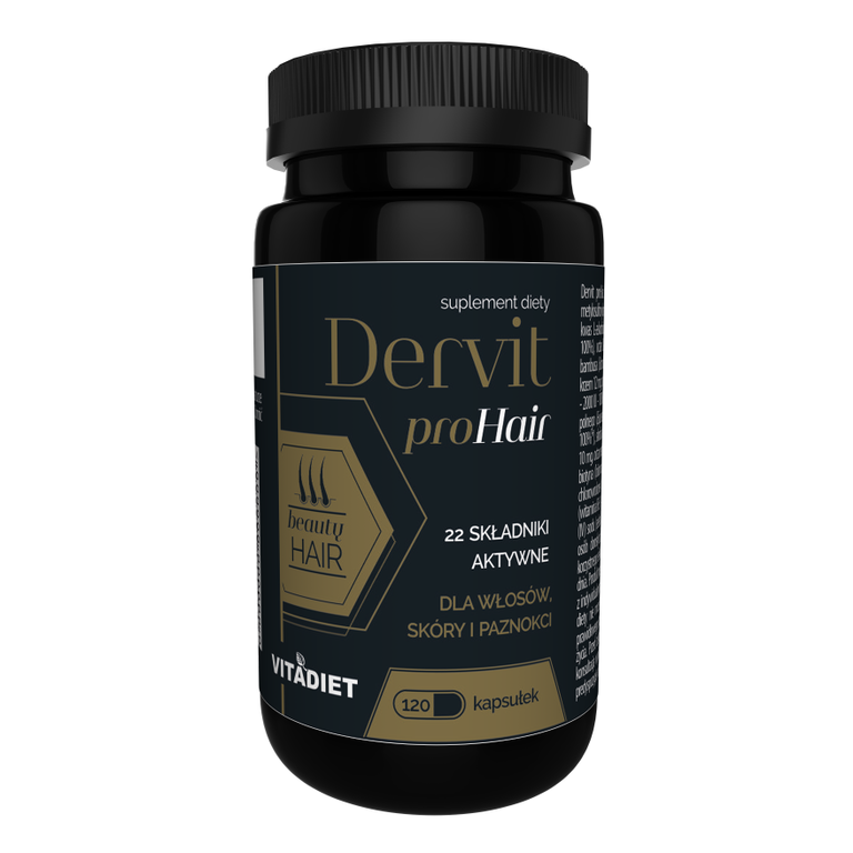 Dervit proHair suplement diety wzmacniający włosy i paznokcie.